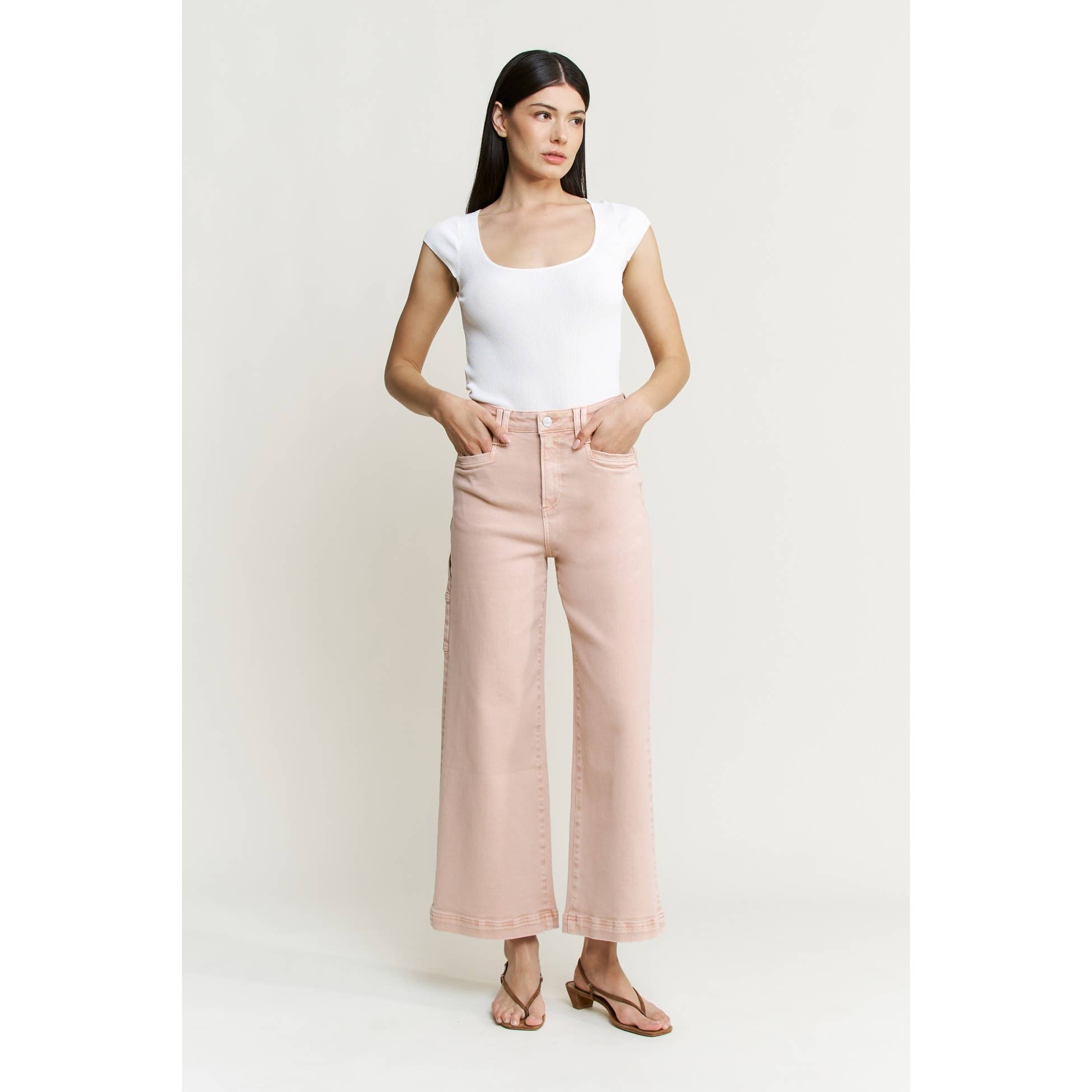 Super High Rise Wide Leg Cropped Utility Jean