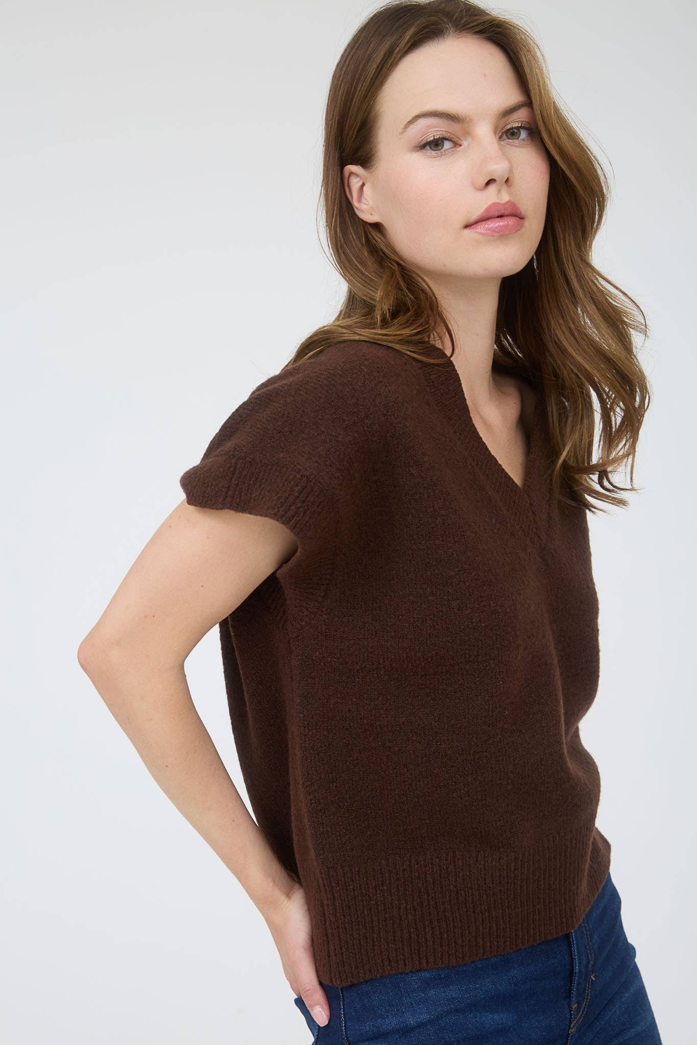 Cozy V-Neck Sleeveless Sweater