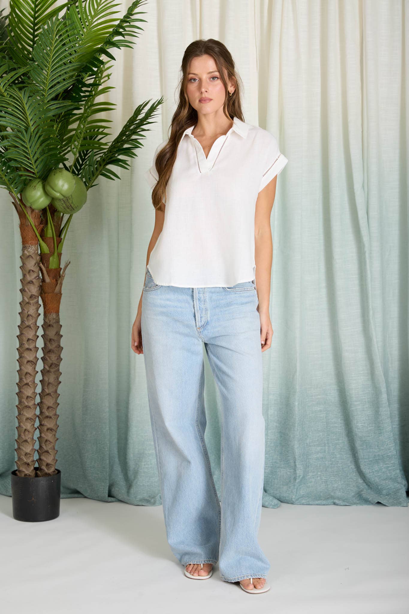Collared Ladder Trim Top