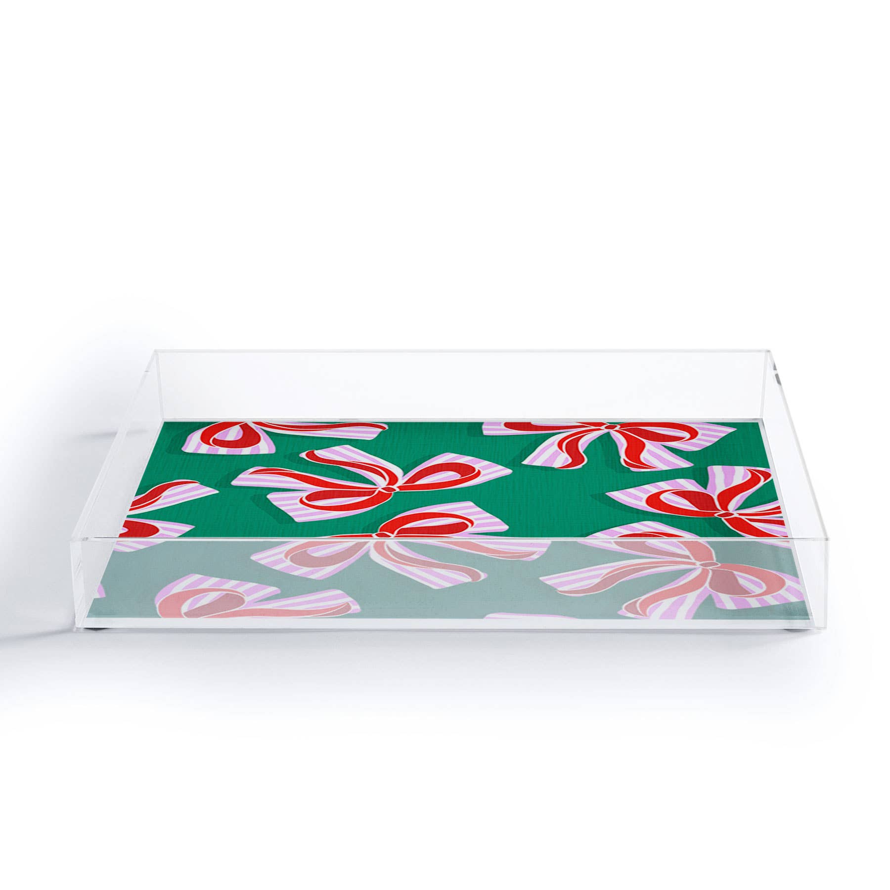 Kitsch Christmas Ribbons Acrylic Tray