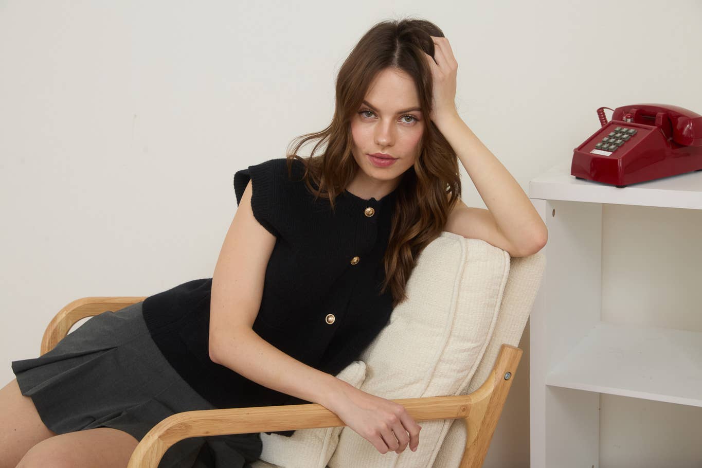 Gold Button Sleeveless Sweater