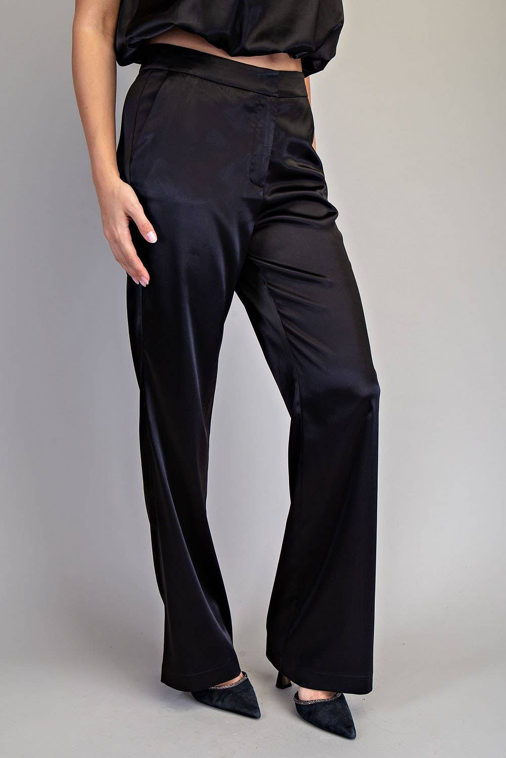 Satin Straight Leg Pants