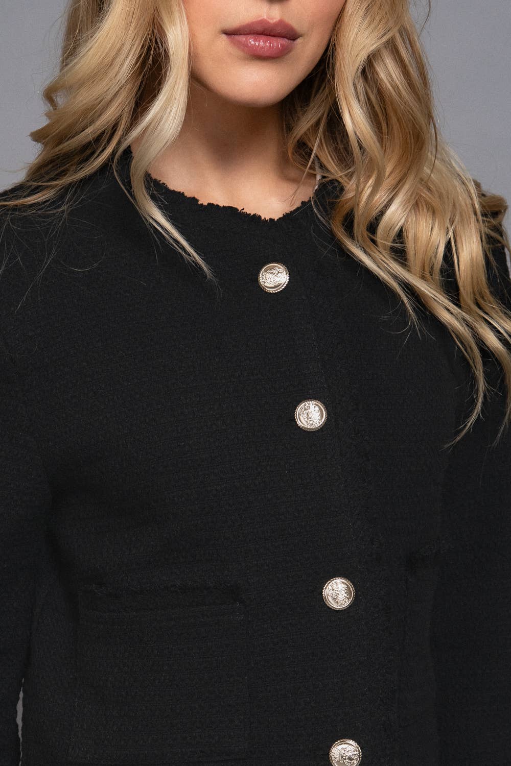 Button Down Tweed Jacket
