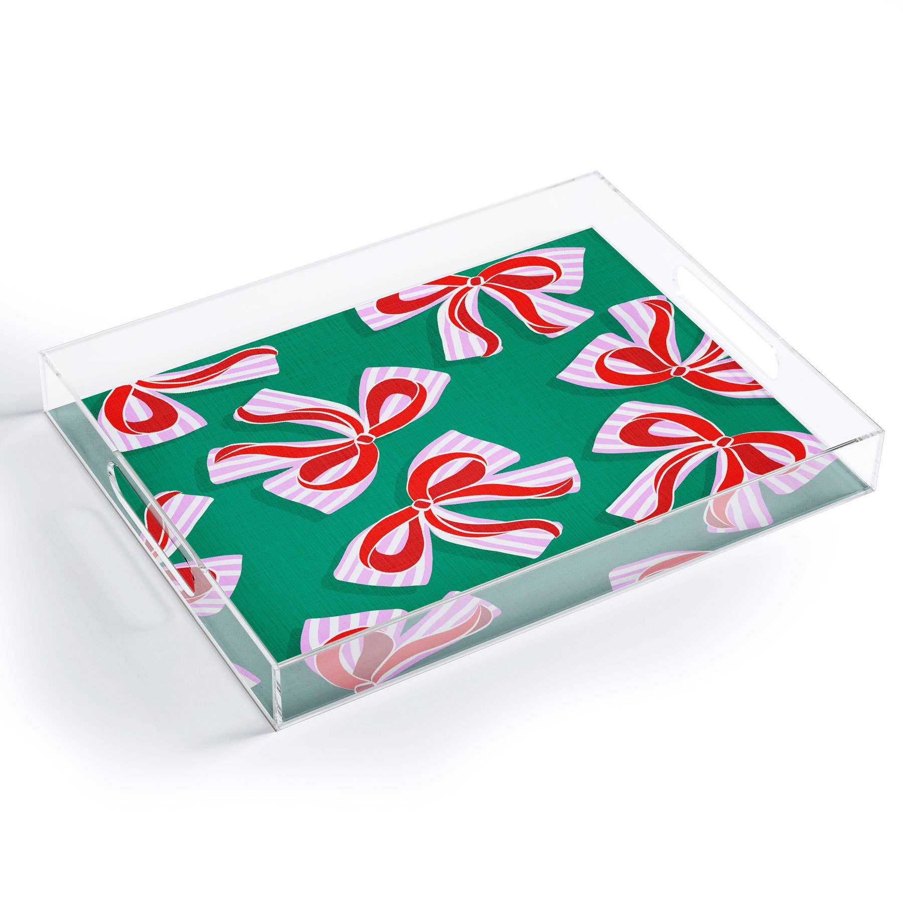 Kitsch Christmas Ribbons Acrylic Tray