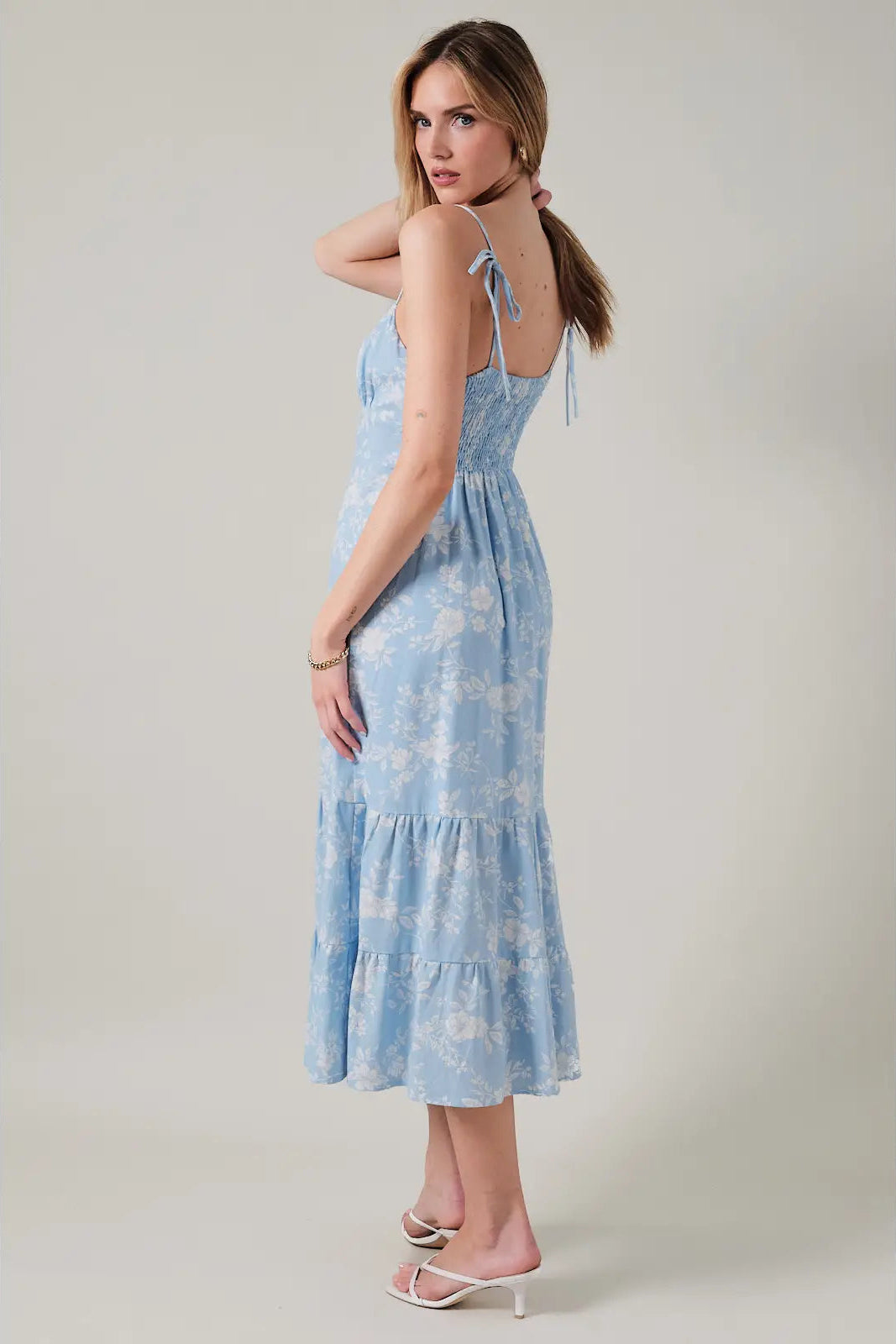 Floral Linen Midi Dress