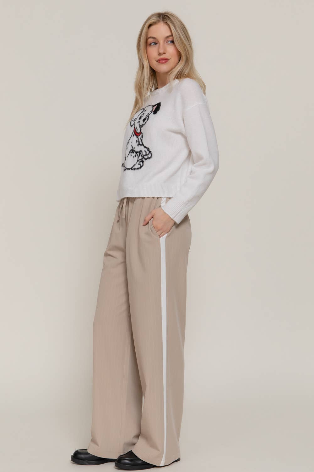 Side Stripe Detail Pinstripe Pants