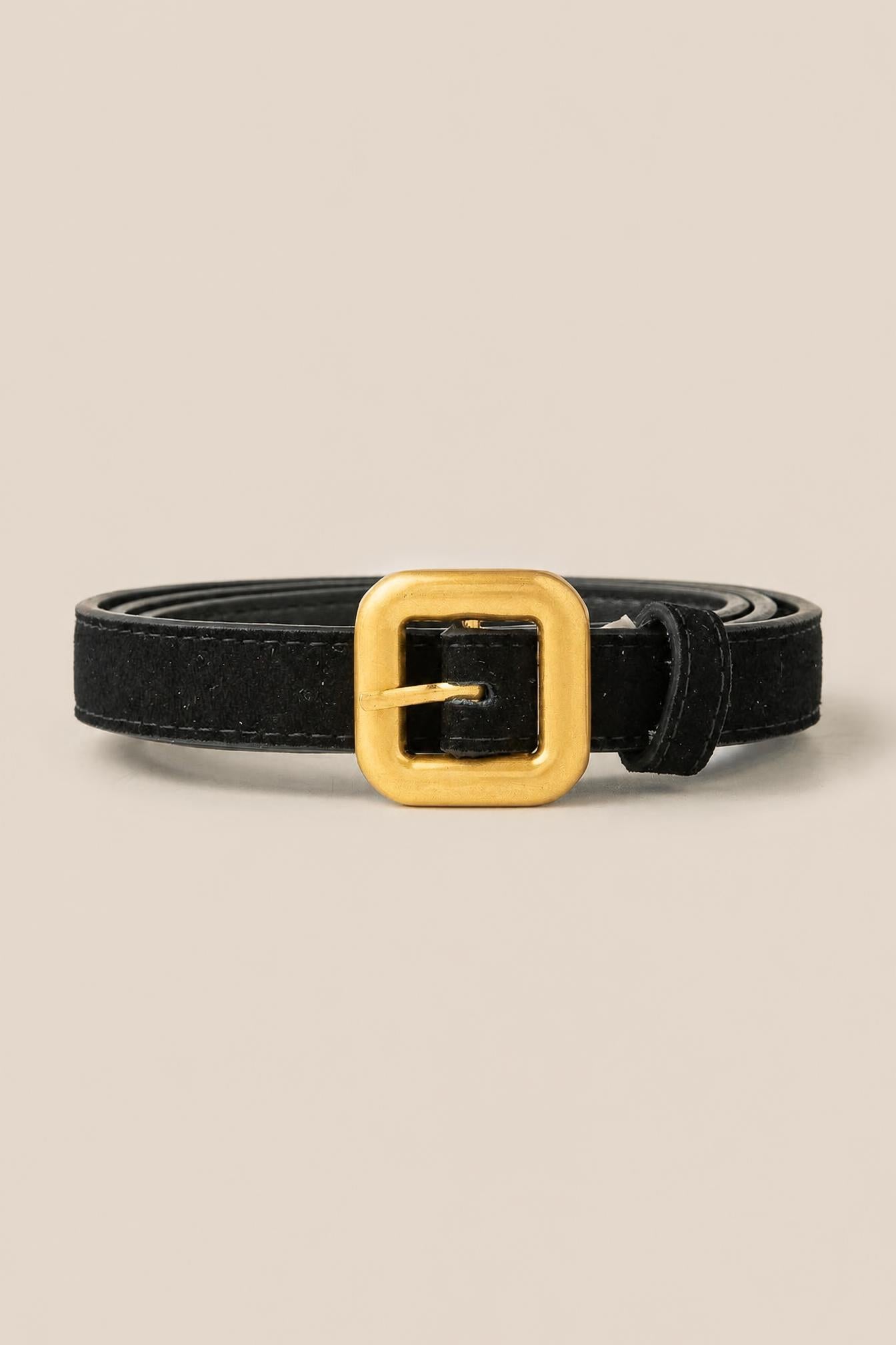 Square Buckle Leather Belt