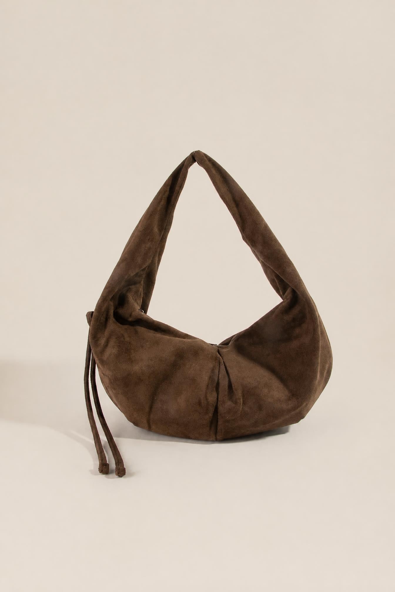 Suede Baggy Hobo Shoulder Bag