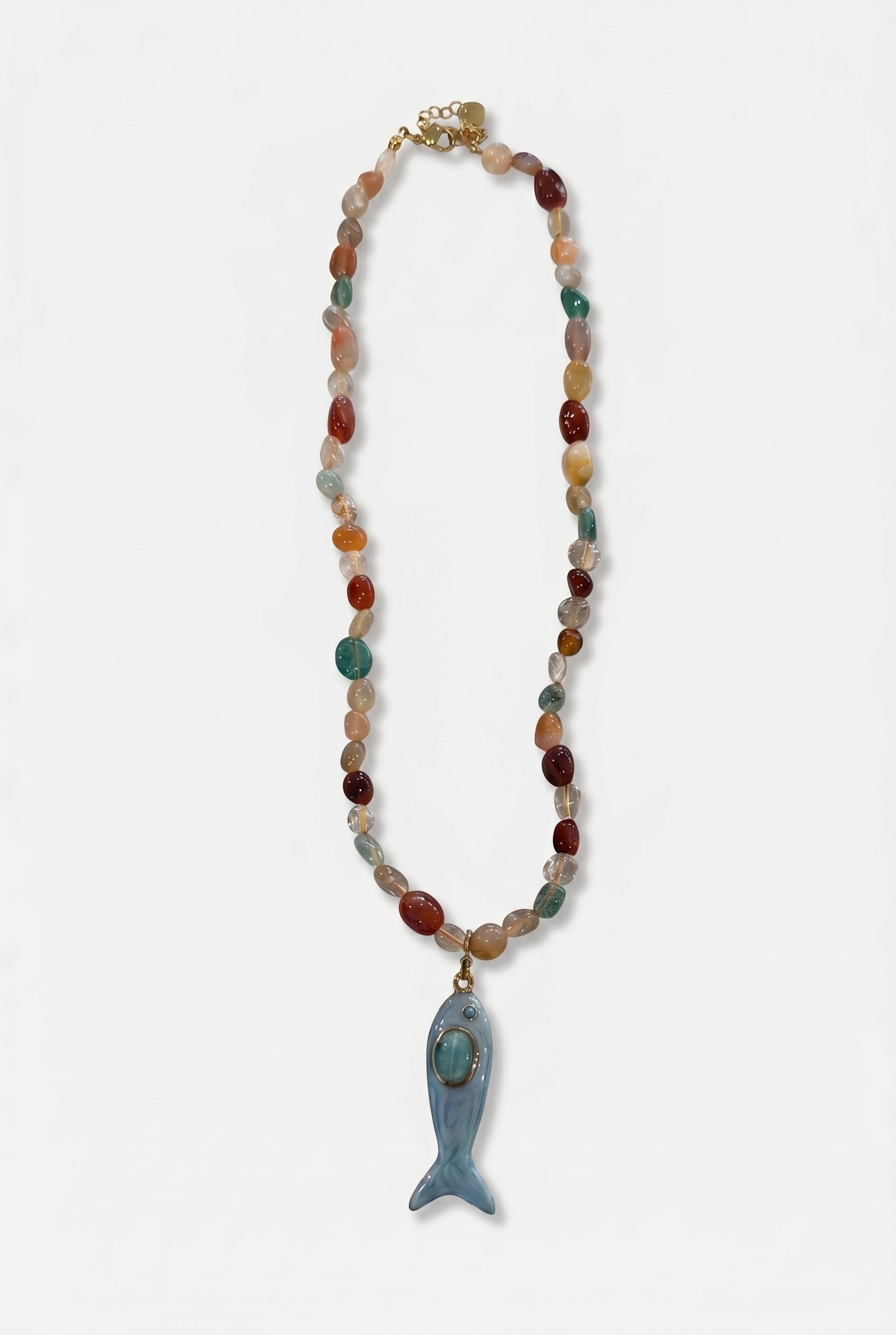 Colorful Beaded Fish Necklace