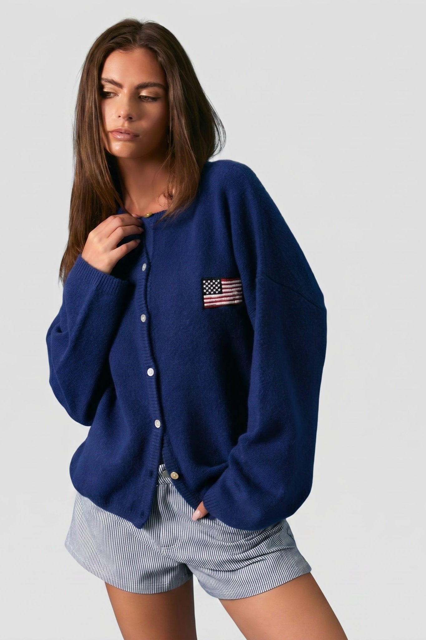 American Flag Button-Up Cardigan