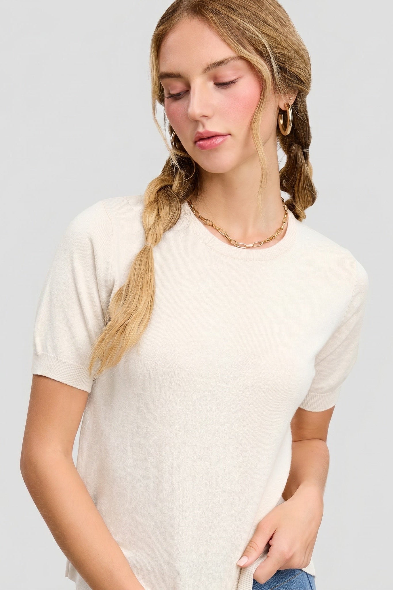 Puff Sleeve Knit Sweater Top