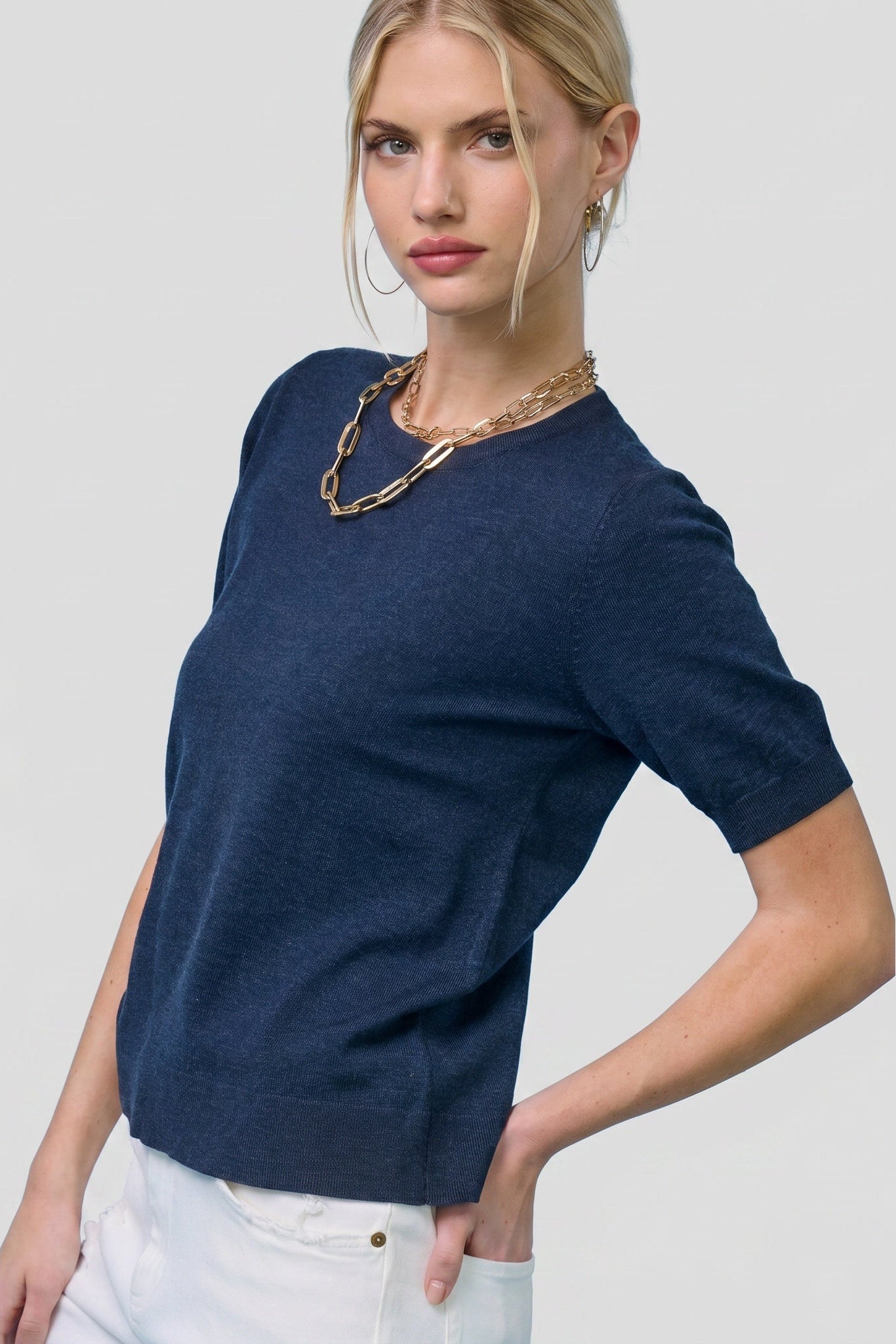 Puff Sleeve Knit Sweater Top