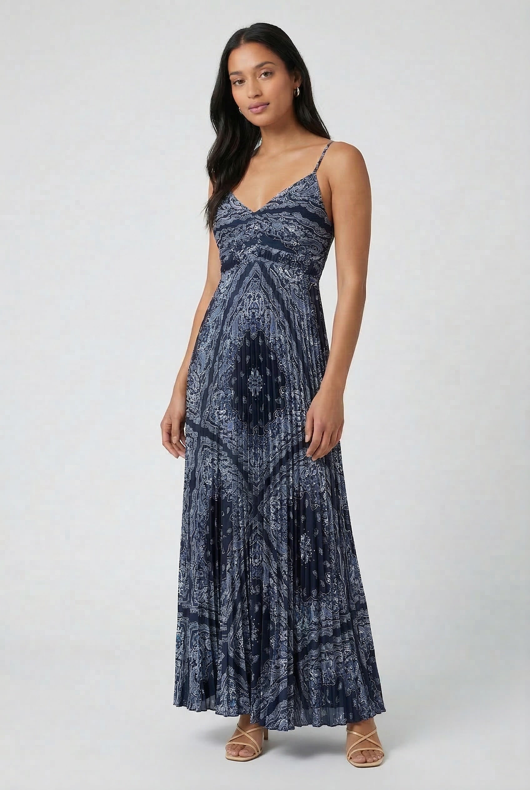 Bandana Print Pleated Dress