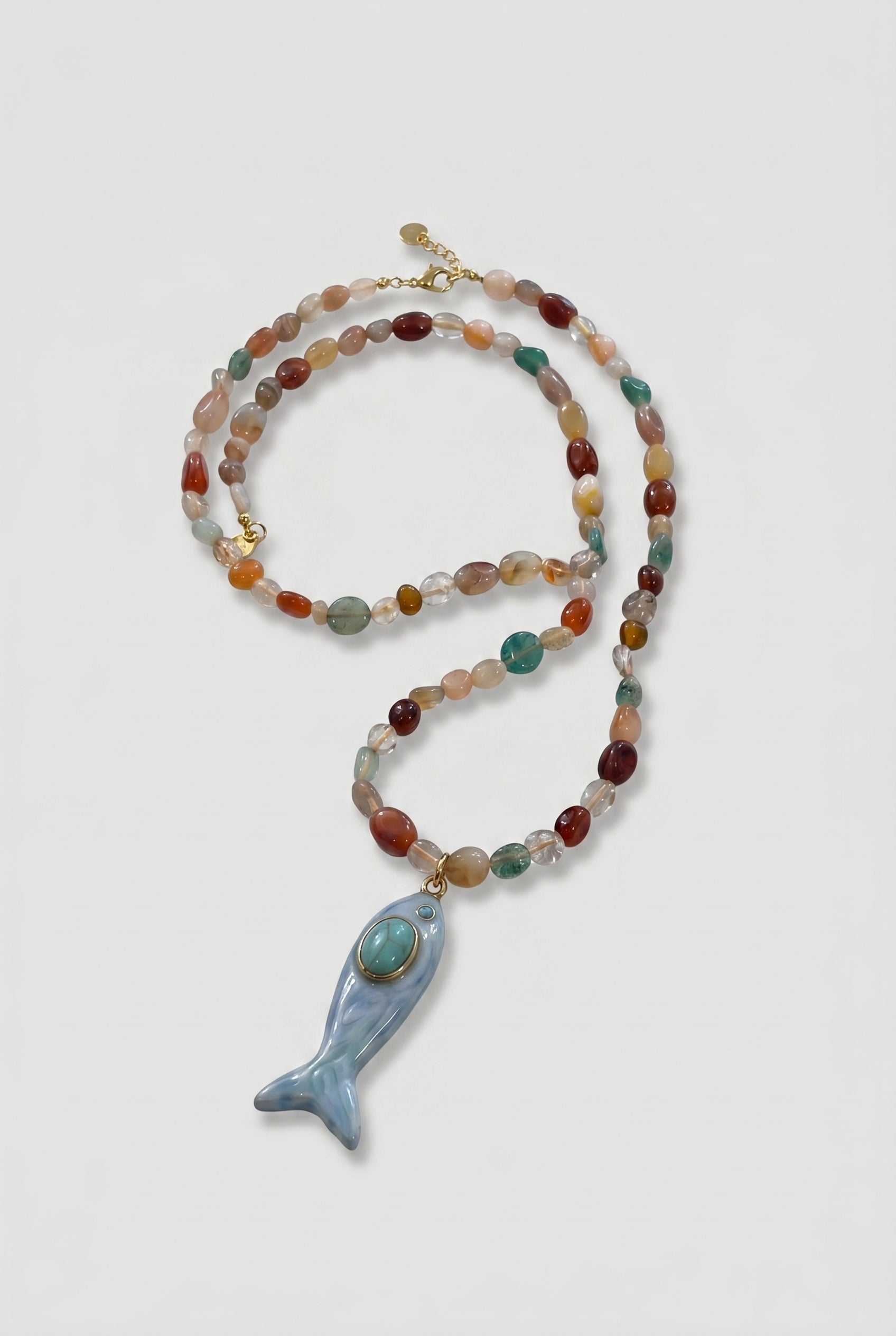 Colorful Beaded Fish Necklace