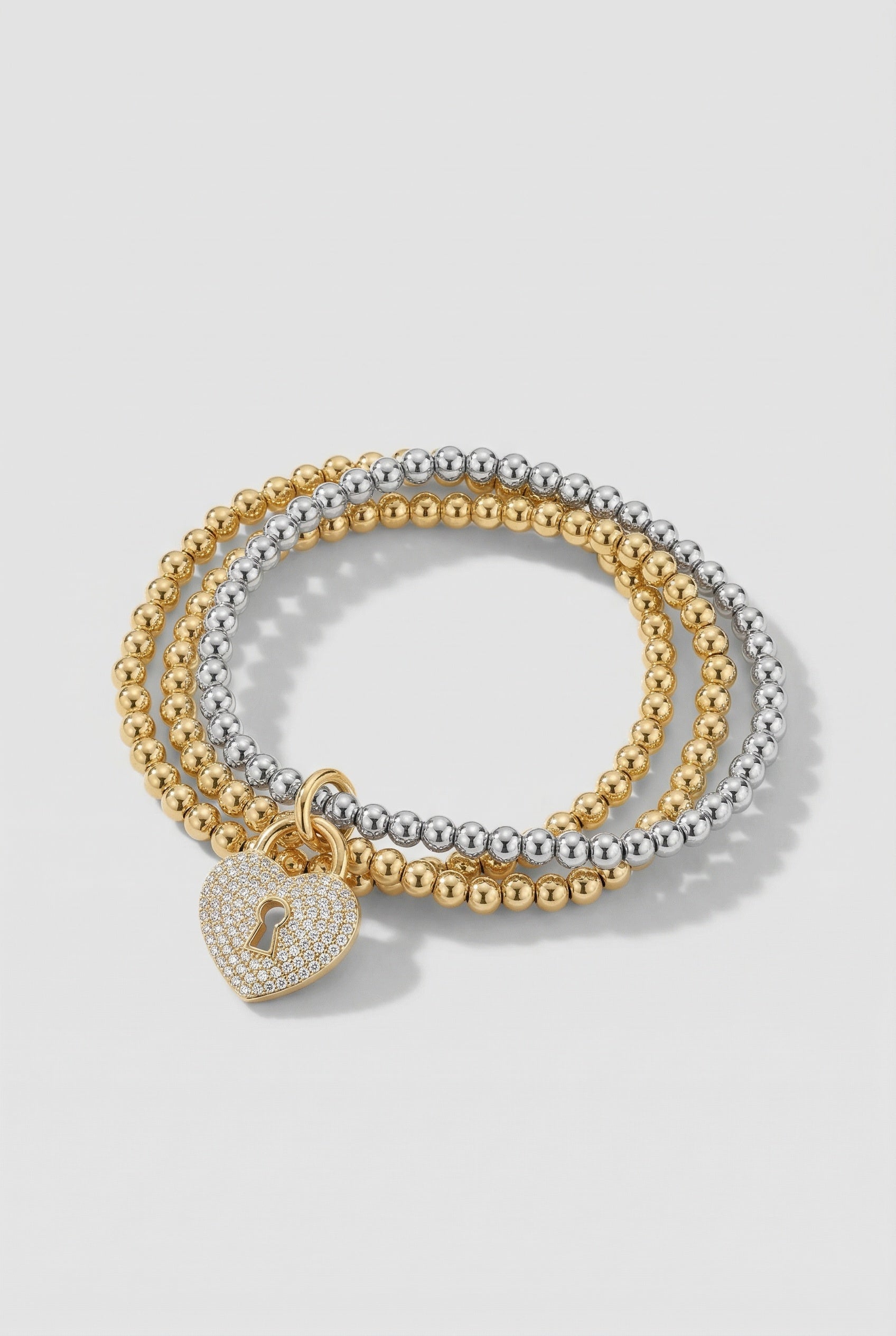 Two-Tone Beaded Wrap Bracelet with Pavé Clasp
