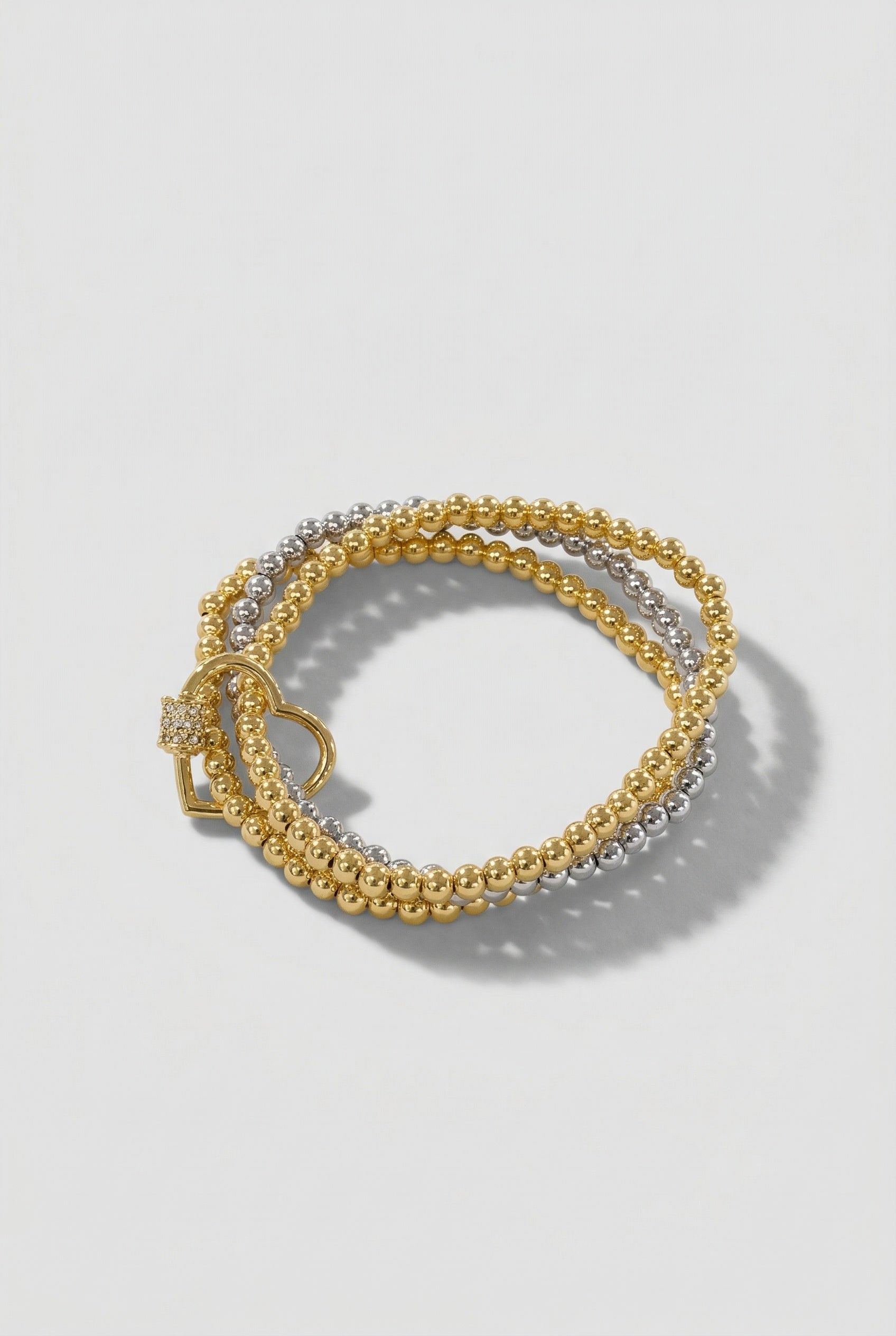 Two-Tone Beaded Wrap Bracelet with Pavé Clasp