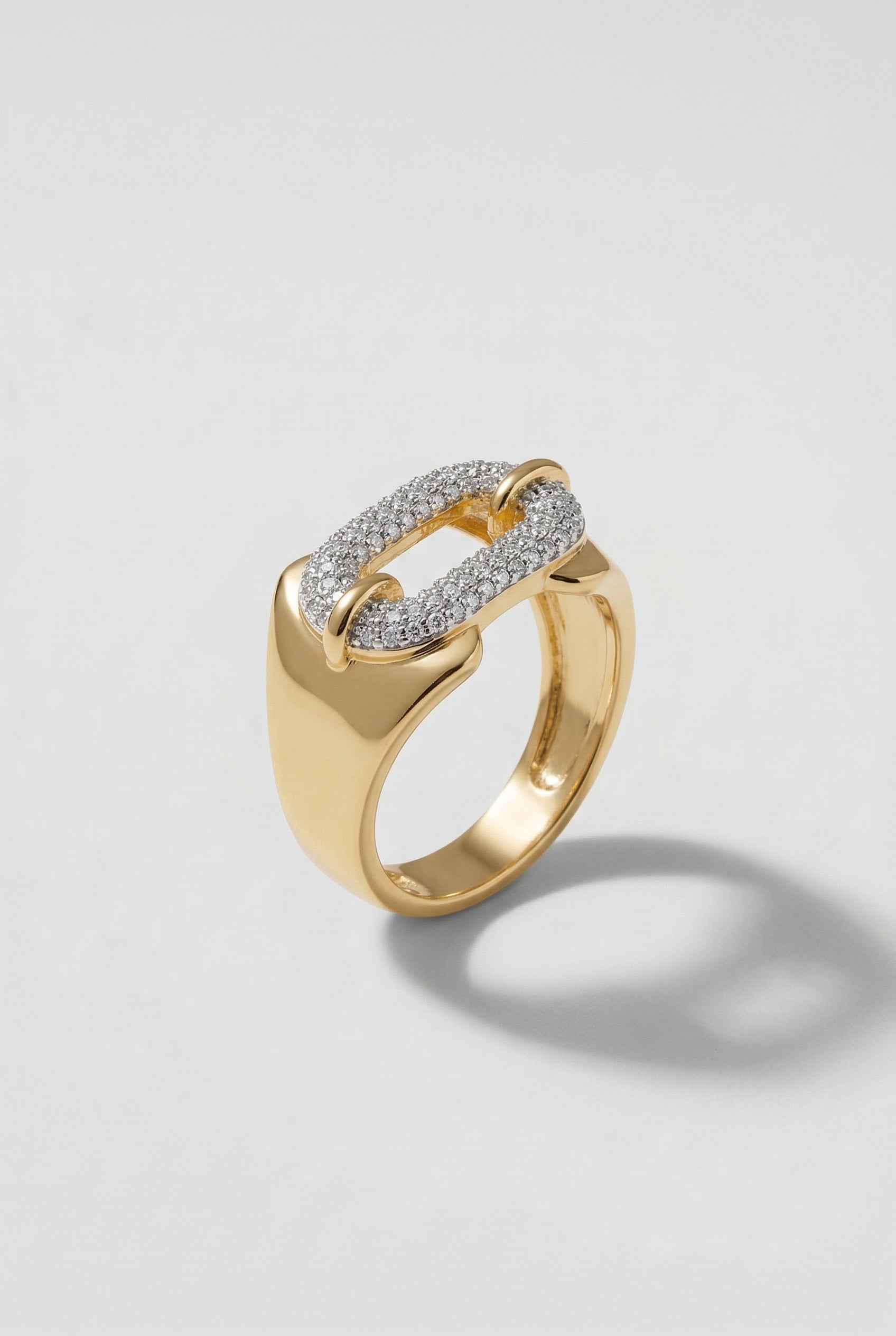 Two-Tone Pave Oval Design Ring