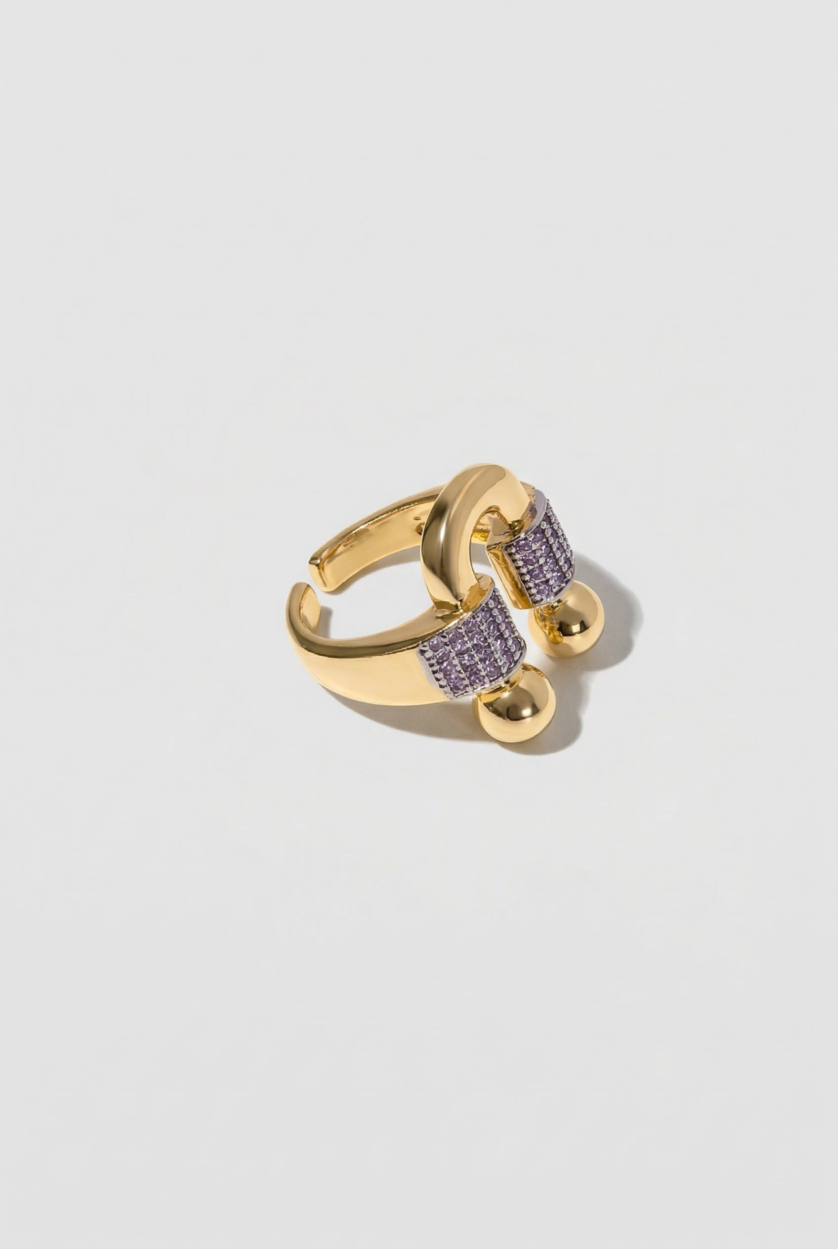 Two-Tone Pave U Design Ring