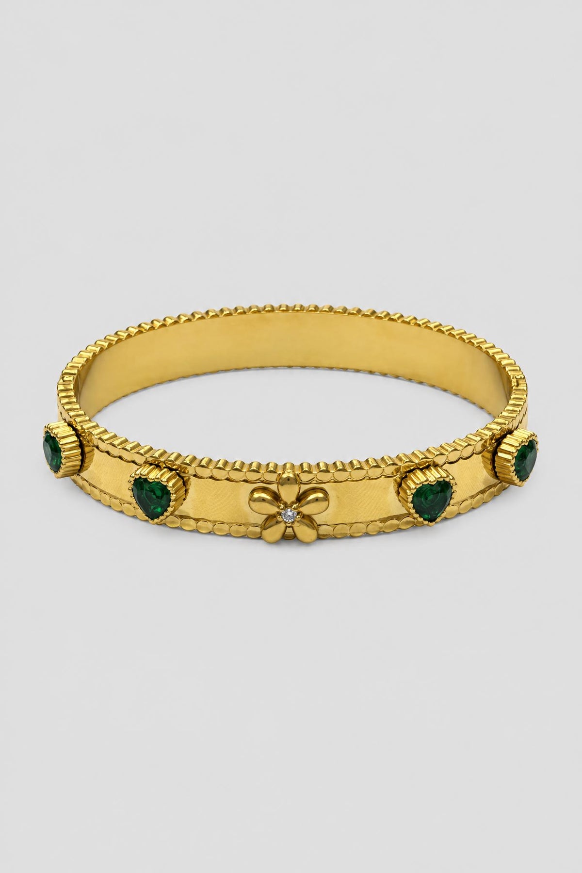 Emerald Heart & Flower Bracelet