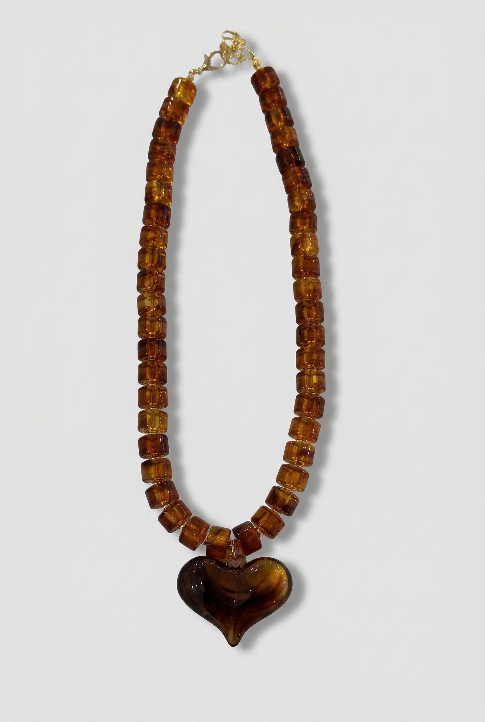 Glass Heart Beaded Necklace