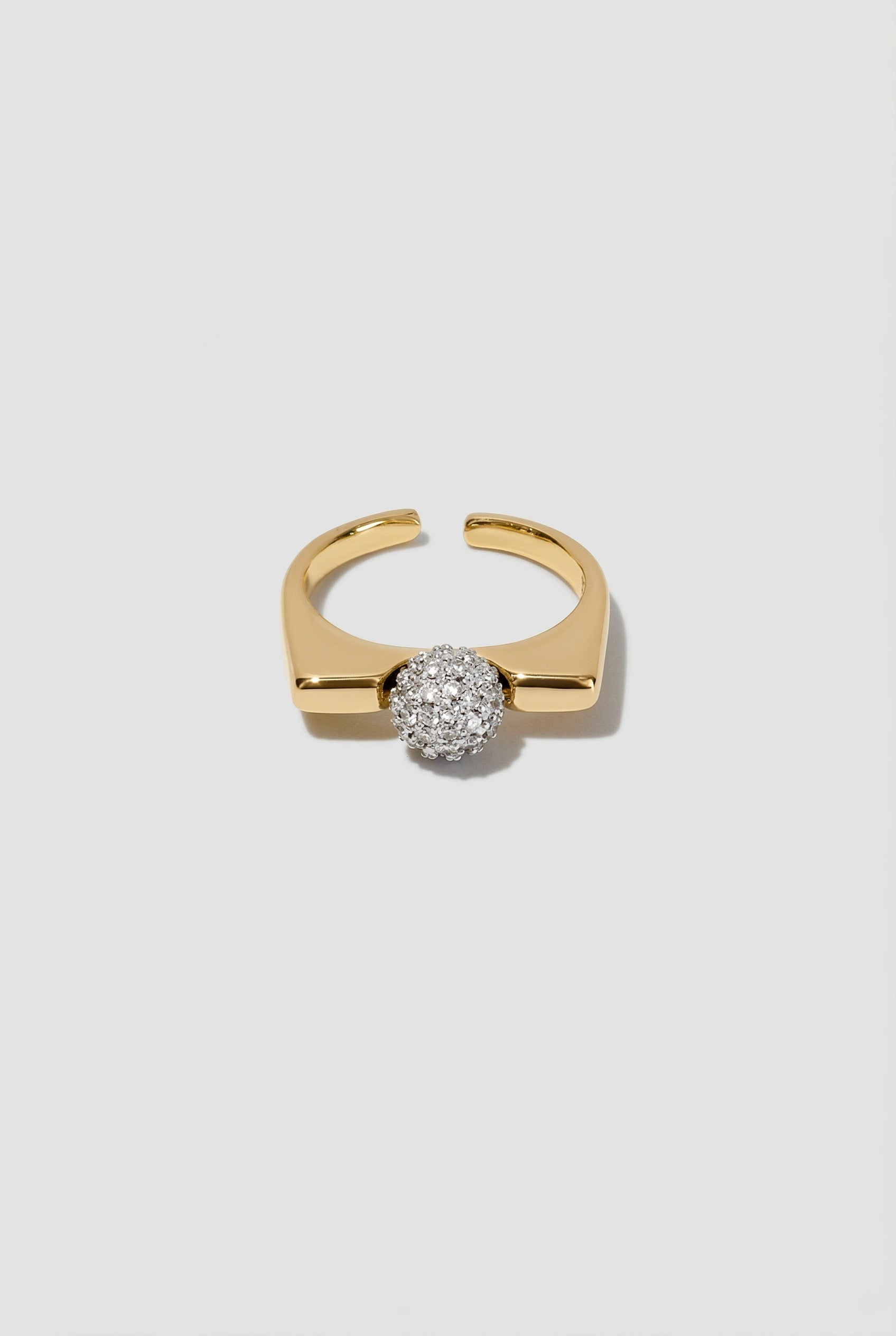 Two-Tone Pave Ball Design Ring