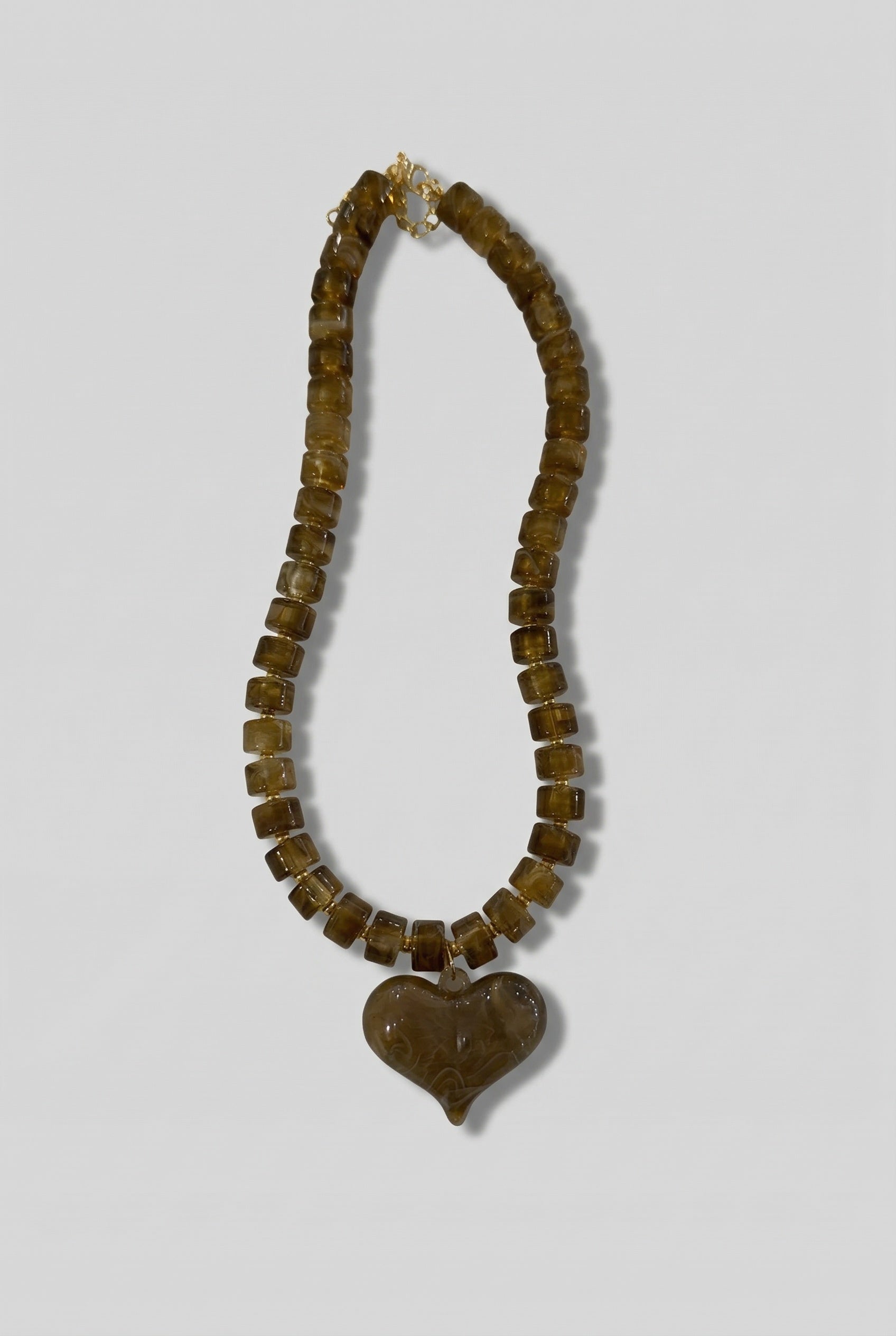 Glass Heart Beaded Necklace