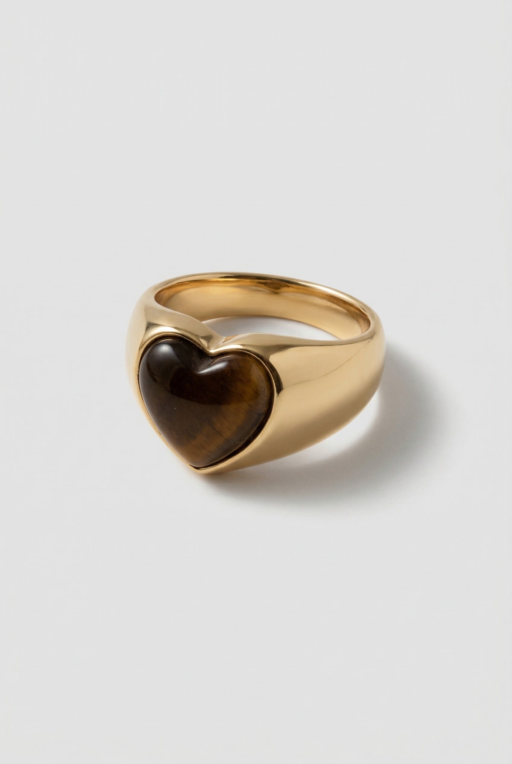 Tiger’s Eye Heart Signet Ring