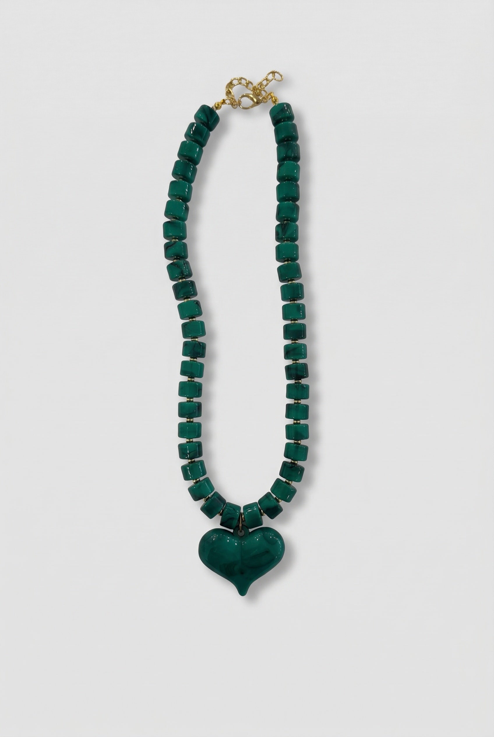 Glass Heart Beaded Necklace