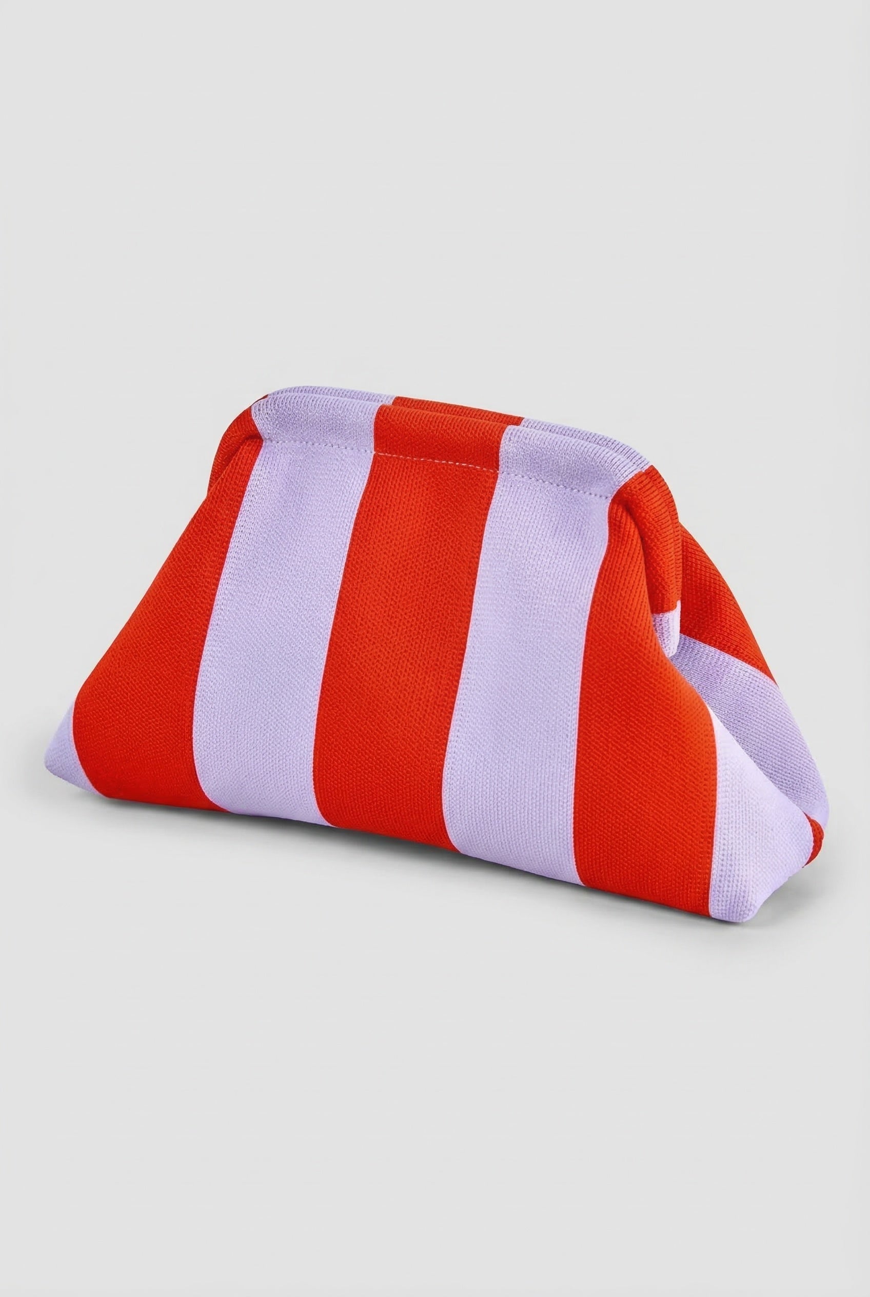 Striped Knit Frame Clutch