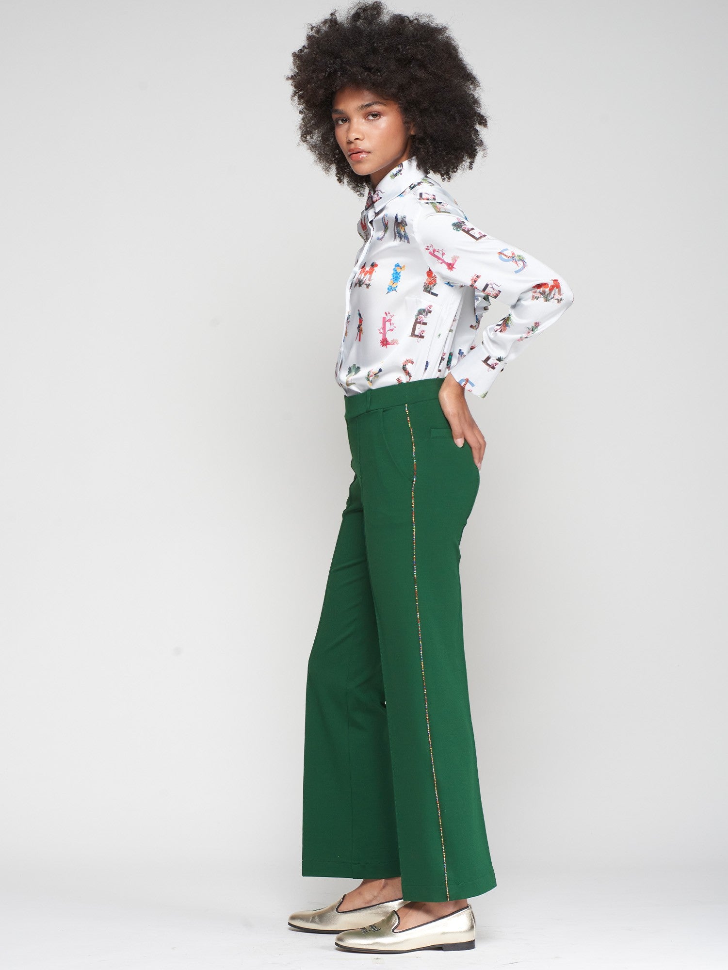 Vilagallo Carla Punta Roma Verde Trouser