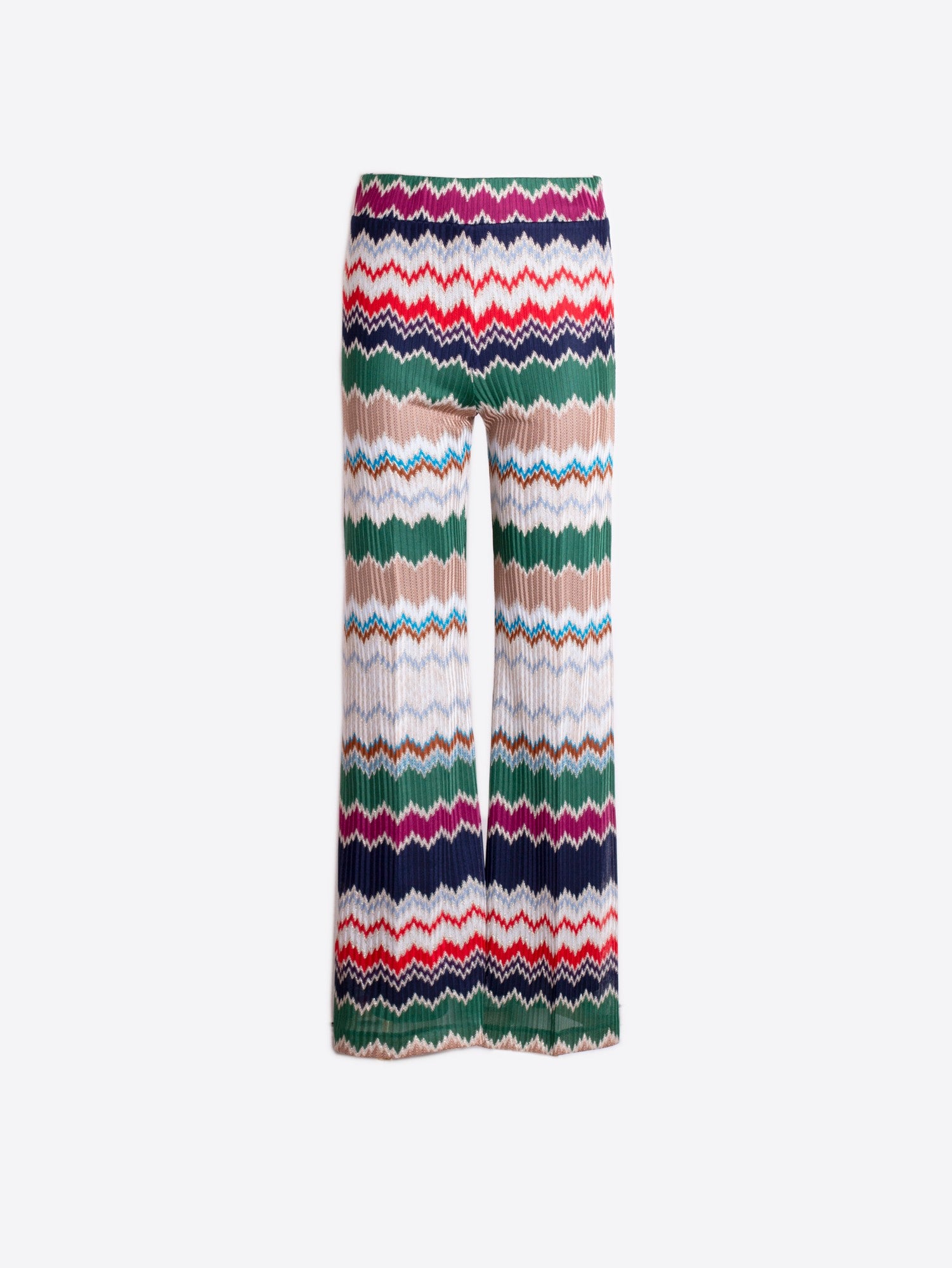 Vilagallo Green Herringbone Lurex Jacquard Trousers