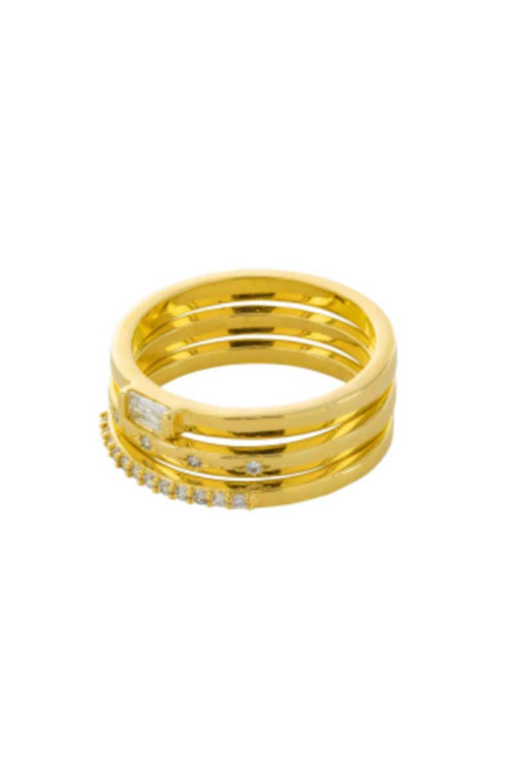 KAMARI stackable crystal rings, 3-in-1-set silver-plated – Pilgrim