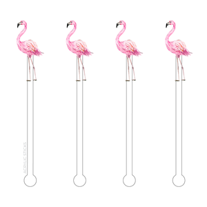 Flamingo Acrylic Stir Sticks pink front | MILK MONEY milkmoney.co | cute gifts, party gifts