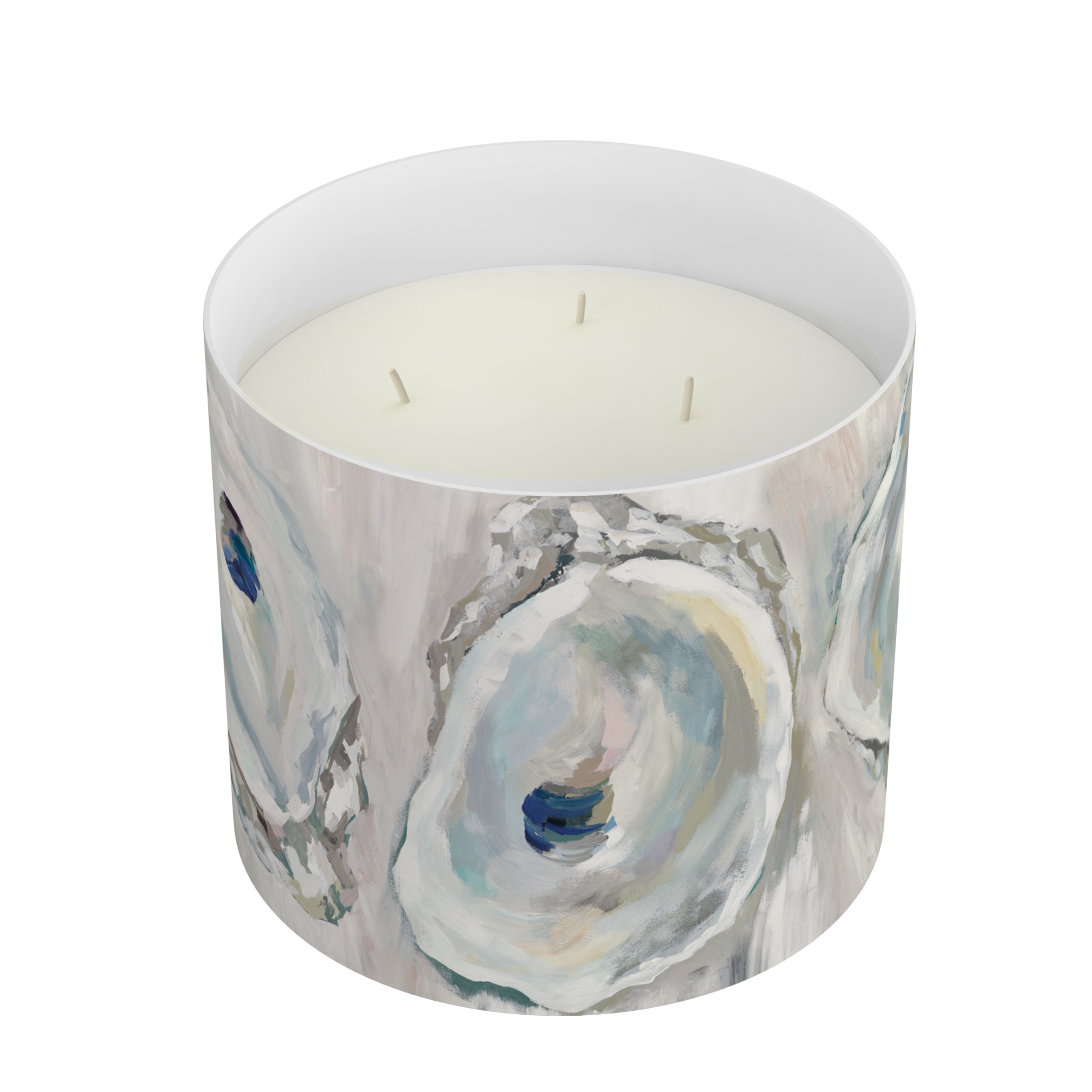3-Wick Opal Shell Candle front | MILK MONEY milkmoney.co | white elephant gift ideas, gift, mother's day gift ideas, white elephant gift, gift shops near me