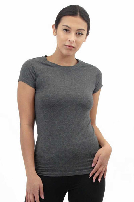 Basic Crew Neck Short Sleeve T-Shirt charcoal front | MILK MONEY milkmoney.co | cute tops for women. trendy tops for women. stylish tops for women. pretty womens tops. 