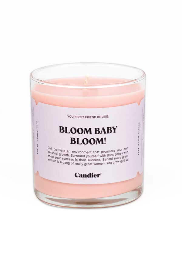 Bloom Baby Bloom Candle by Candier pink front | MILK MONEY milkmoney.co | soy wax candles. small candles. natural candles. organic candles. scented soy candles. concrete candle. hand poured candles. hand poured soy candles. cement candle. hand poured soy wax candles. scented hand poured candles. hand poured scented candles.