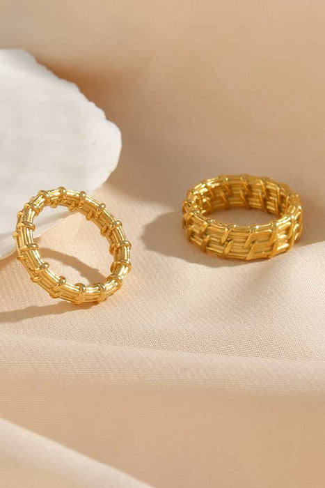 Braided Rattan Style Ring gold pair | MILK MONEY milkmoney.co | cute rings, simple rings, casual rings, simple rings for women, trendy rings, cute rings for women, cute cheap rings, casual rings for women