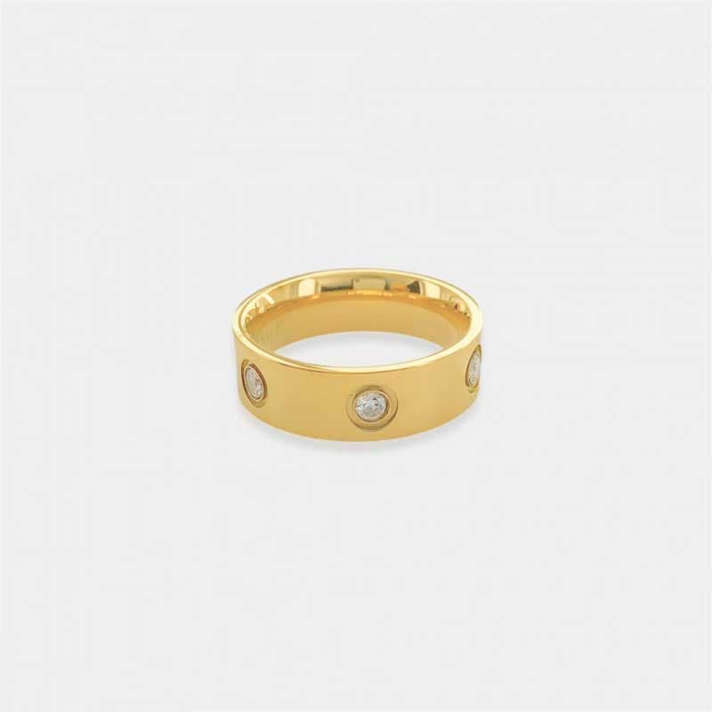 CZ Studded Ring thick gold front | MILK MONEY milkmoney.co | cute bracelets. cool bracelets. beach bracelets. bracelet packs. cute cheap bracelets. cute simple bracelets. cute bracelets with beads. cute women's bracelets. 