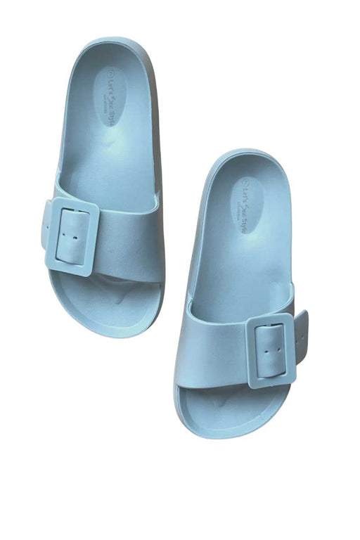 Cape Big Bucket EVA Slides sage top | MILK MONEY milkmoney.co | cute sandals for women. cute slides for women. trendy womens sandals. women sandals online. pretty sandals for women. cute slides womens.