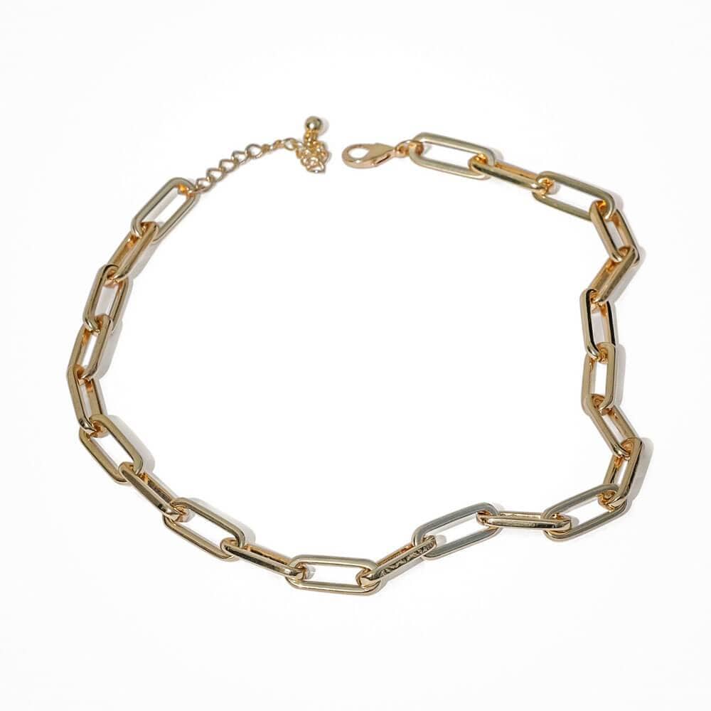 Chloe Gold Square Link Chain Necklace MILK MONEY