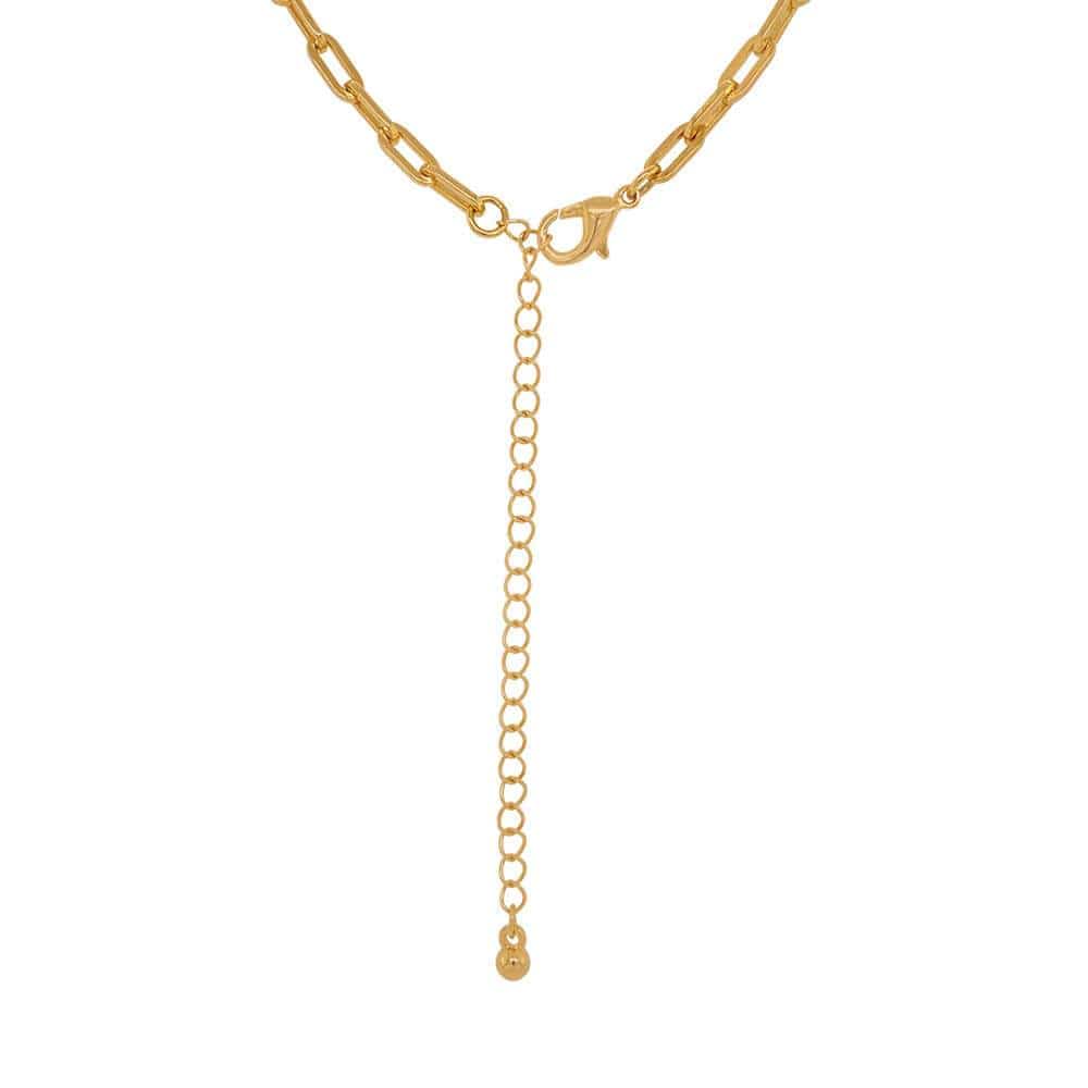 Chloe Gold Square Link Chain Necklace small back MILK MONEY