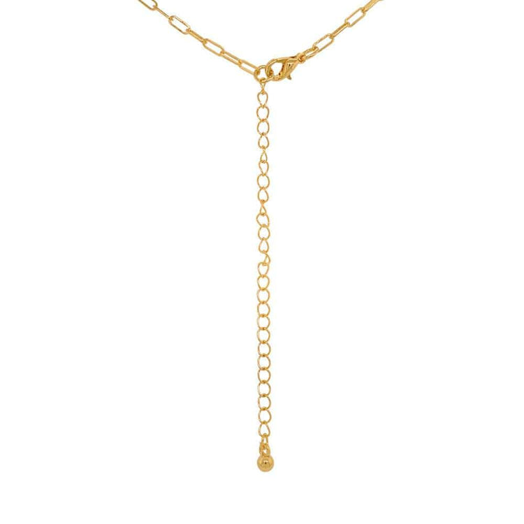 Chloe Gold Square Link Chain Necklace tiny back MILK MONEY
