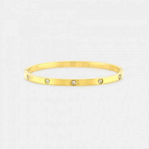 Cubic Zirconia Bangle Bracelet gold front | MILK MONEY milkmoney.co | cute bracelets. cool bracelets. beach bracelets. bracelet packs. cute cheap bracelets. cute simple bracelets. cute bracelets with beads. cute women's bracelets. 