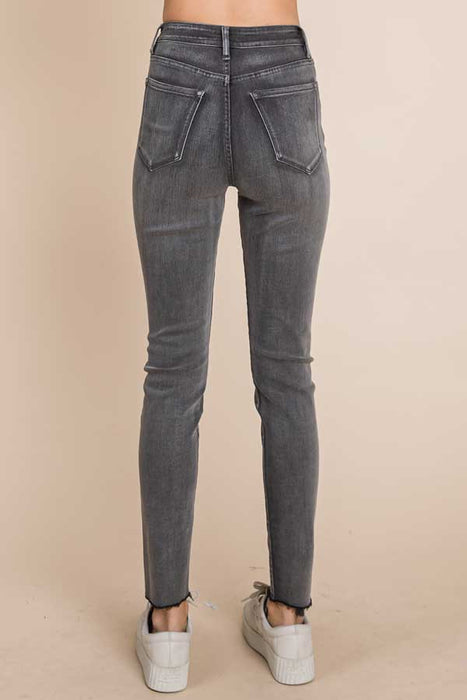 Curvy Super High Rise Skinny Jeans grey back  | MILK MONEY milkmoney.co | cute clothes for women. womens online clothing. trendy online clothing stores. womens casual clothing online. trendy clothes online. trendy women's clothing online. ladies online clothing stores. trendy women's clothing stores. cute female clothes.