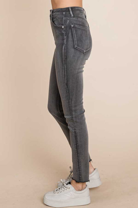 Curvy Super High Rise Skinny Jeans grey side | MILK MONEY milkmoney.co | cute clothes for women. womens online clothing. trendy online clothing stores. womens casual clothing online. trendy clothes online. trendy women's clothing online. ladies online clothing stores. trendy women's clothing stores. cute female clothes.