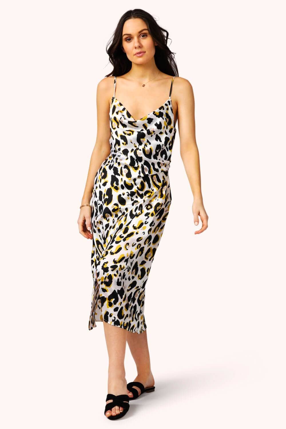 Cyra Leopard Print Wrap Dress