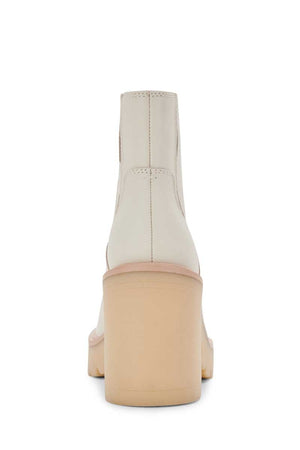 Dolce Vita Caster H2O Waterproof Block Heel Bootie ivory leather back  | MILK MONEY milkmoney.co | cute shoes for women. ladies shoes. nice shoes for women. ladies shoes online. ladies footwear. womens shoes and boots. pretty shoes for women. beautiful shoes for women.