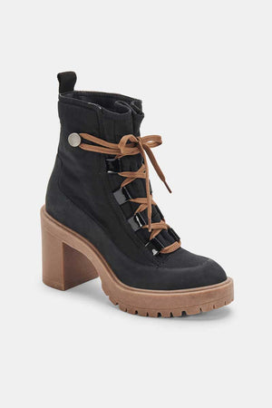 Dolce Vita Celida Boots black nylon side  front | MILK MONEY milkmoney.co | cute shoes for women. ladies shoes. nice shoes for women. ladies shoes online. ladies footwear. womens shoes and boots. pretty shoes for women. beautiful shoes for women.