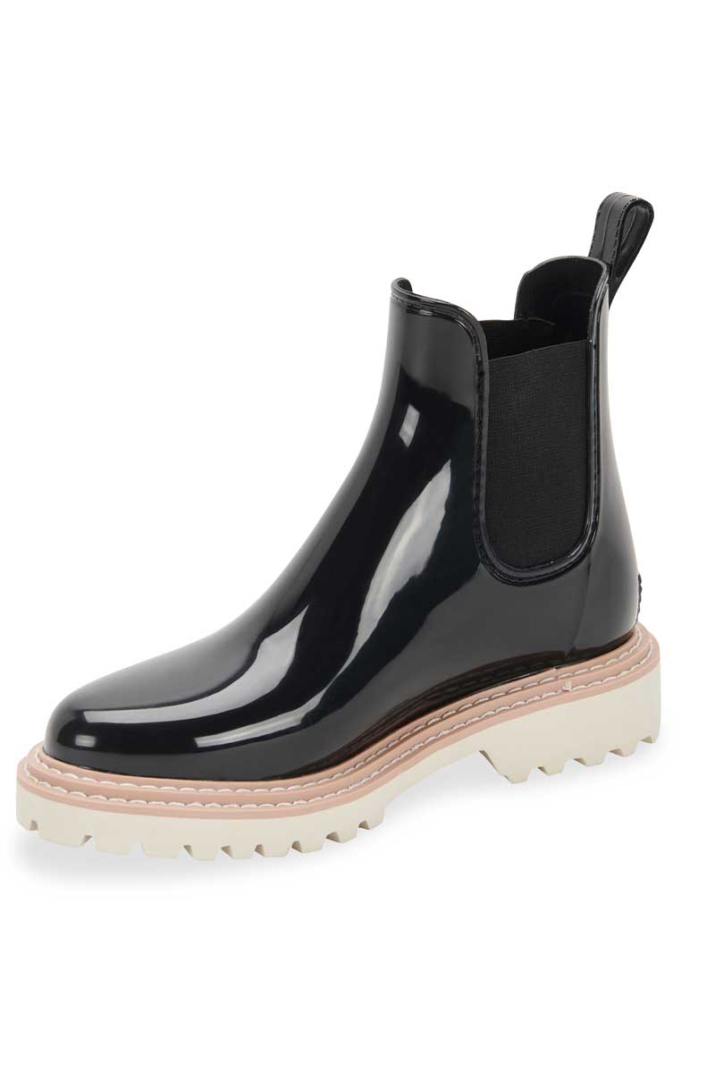 Dolce Vita Stormy H2O Waterproof Chelsea Boot ONYX PATENT STELLA side front | MILK MONEY milkmoney.co | cute shoes for women. ladies shoes. nice shoes for women. ladies shoes online. ladies footwear. womens shoes and boots. pretty shoes for women. beautiful shoes for women.