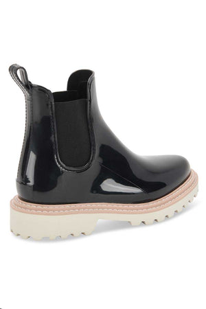 Dolce Vita Stormy H2O Waterproof Chelsea Boot ONYX PATENT STELLA side back | MILK MONEY milkmoney.co | cute shoes for women. ladies shoes. nice shoes for women. ladies shoes online. ladies footwear. womens shoes and boots. pretty shoes for women. beautiful shoes for women.